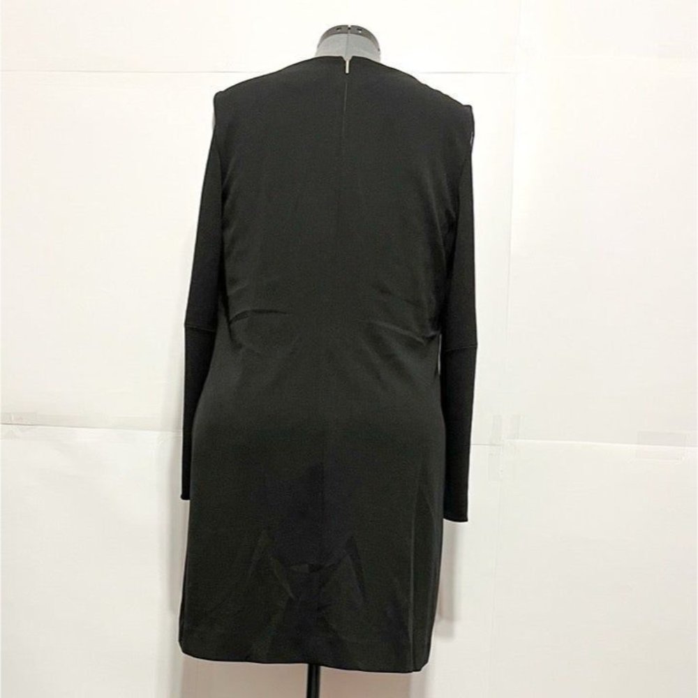 DKNY NWOT Sz 14 Black Boat Neck Embellished Long Sleeves Lined Dress - Picture 3 of 8